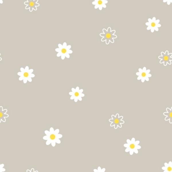 Baumwolle kleine weiße Blüten auf Beige